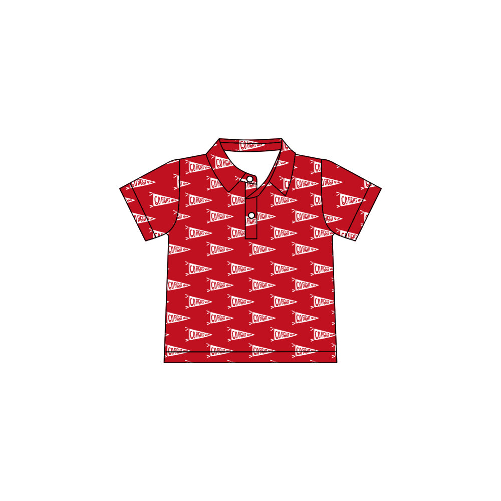 Preorder(moq 5) Baby Boys Go Fight With Red Cheer Team Pullovers Shirts Tops