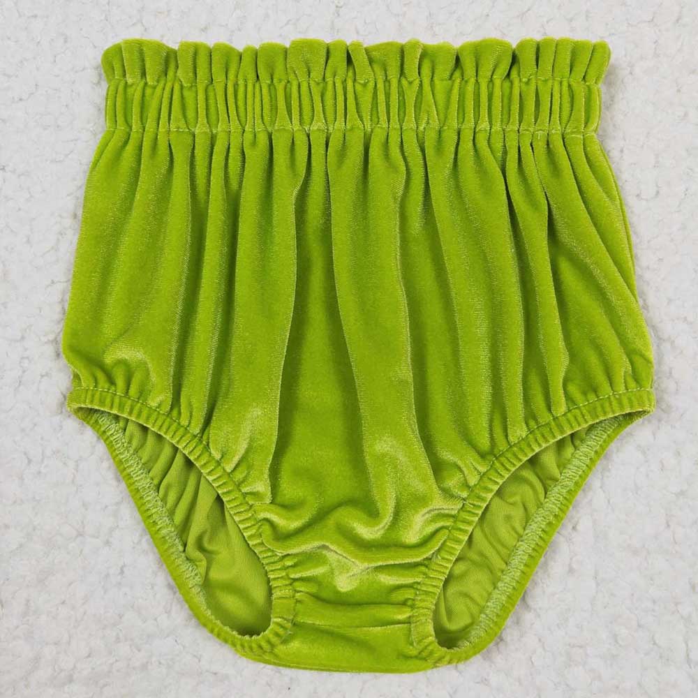 Baby Girls Green Velvet Bummies Bottoms