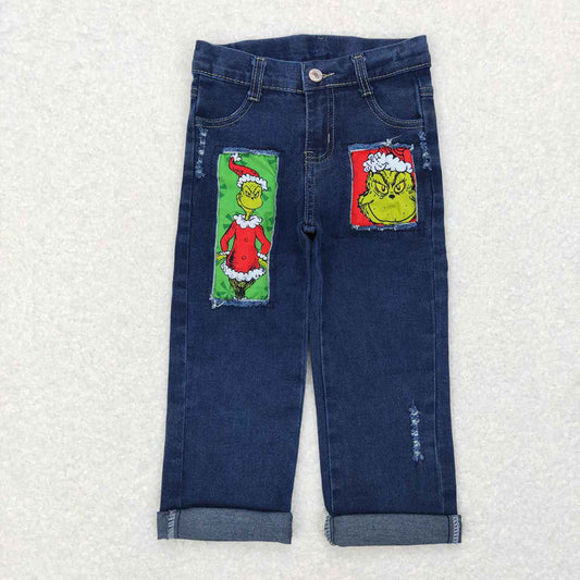 Baby Boys Distressed Christmas Frog Denim Pants