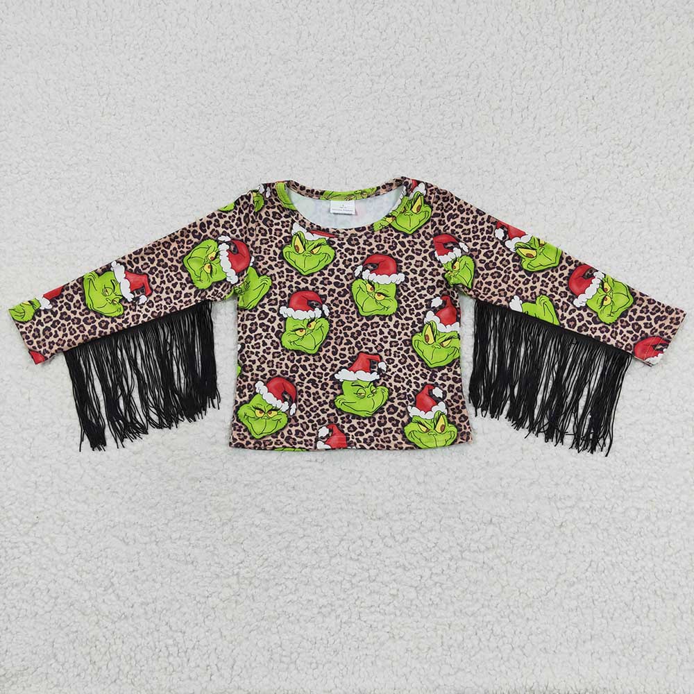 Baby Girls Christmas Frog Tassel Shirts Tops