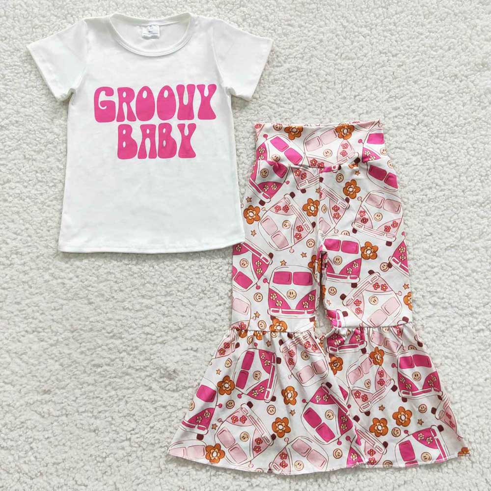 Baby Girls Groovy Baby Buses Pants Clothes Sets