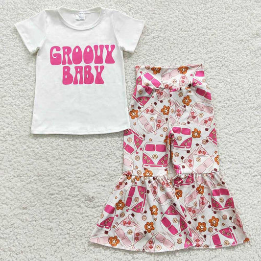 Baby Girls Groovy Baby Buses Pants Clothes Sets