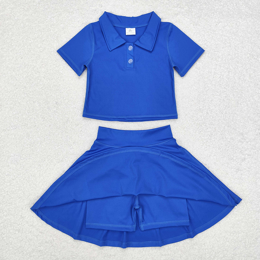 Sibling Baby Girls Buttons Shirt Skirt Active Wear Clothes Sets