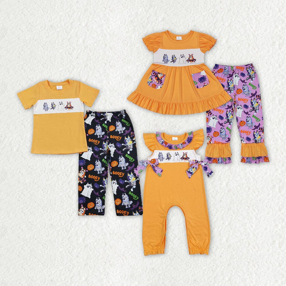 Baby Girls Halloween Dogs Sibling Rompers Clothes Sets