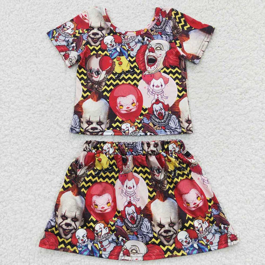 Baby Girls Halloween Red Shirt Skirts Clothes Sets