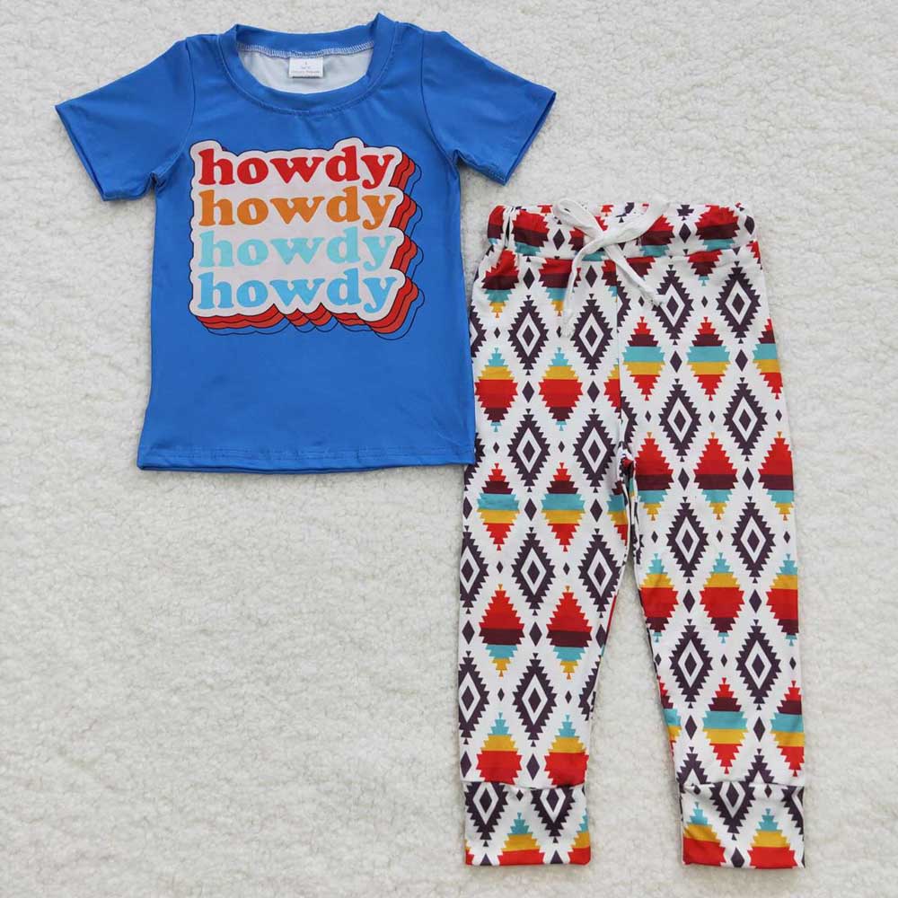 Baby Boys Howdy Aztec Pants Pajamas Clothes Sets