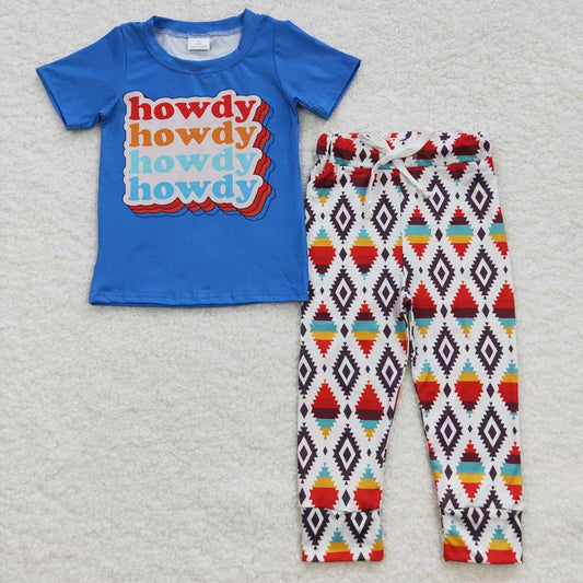 Baby Boys Howdy Aztec Pants Pajamas Clothes Sets