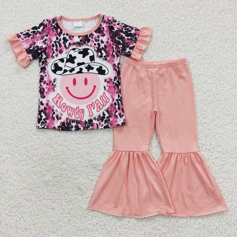 Baby Girls Howdy Shirts Bell Pants Clothes Sets