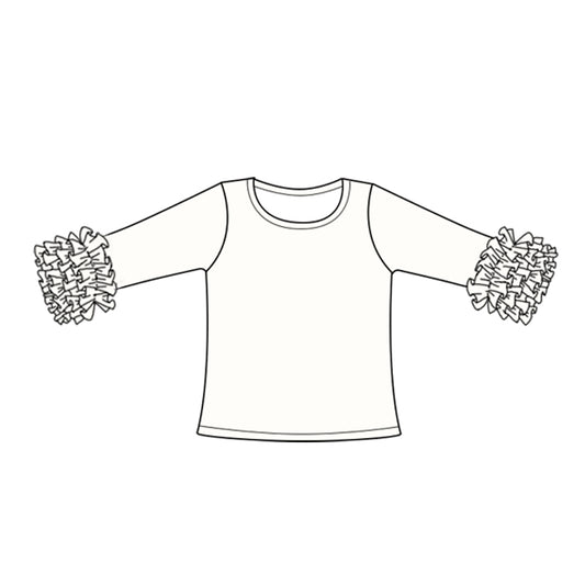 Baby Girls Ivory Icing Ruffle Long Sleeve Tee Shirts Tops preorder(moq 5)