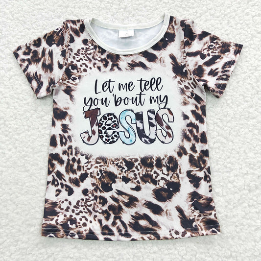 Baby Girls Tell you about Jesus Short Sleeve Shirts Tops