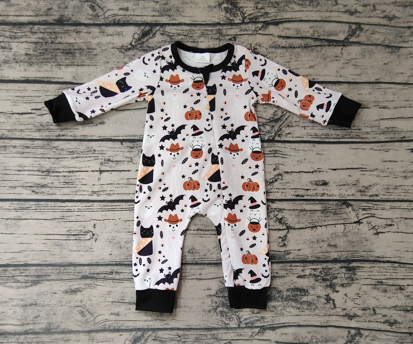 Halloween Baby Kids Long Sleeve Cats Rompers