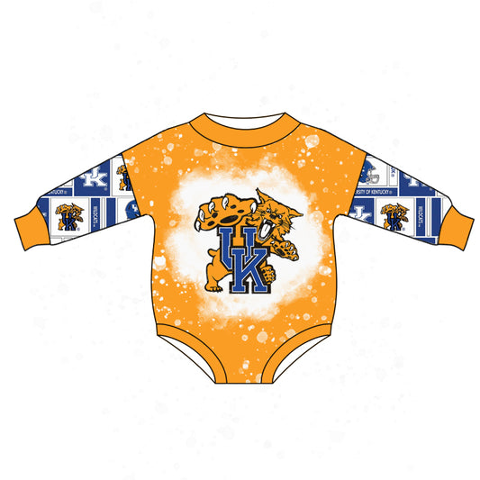 Baby Girls Blue Tiger Team Long Sleeve Rompers preorder(moq 5)