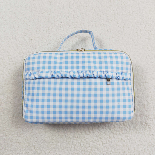 Baby Kids Blue Checkered Dinnder Lunch Picnic Thermal Bags