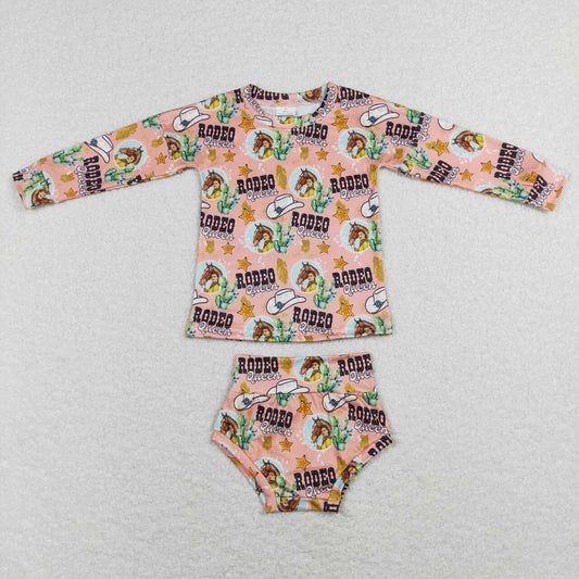 Baby Girls Infant Western Rodeo Quenn Tee Bummies Clothes Sets