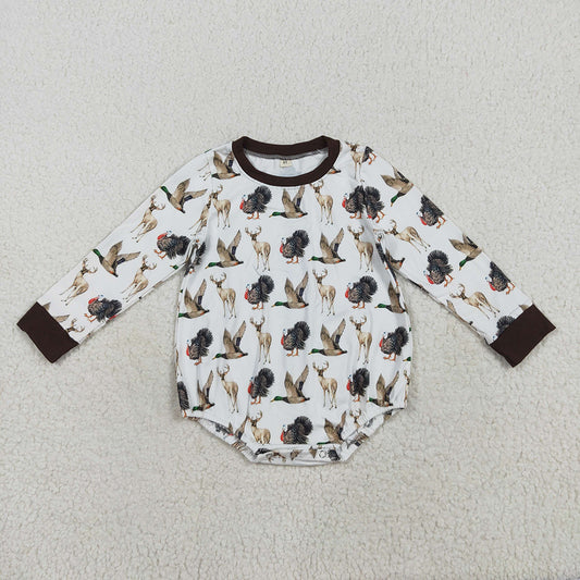 Preorder moq 5 Baby Infant Boys Long Sleeves Deers Hunting Rompers