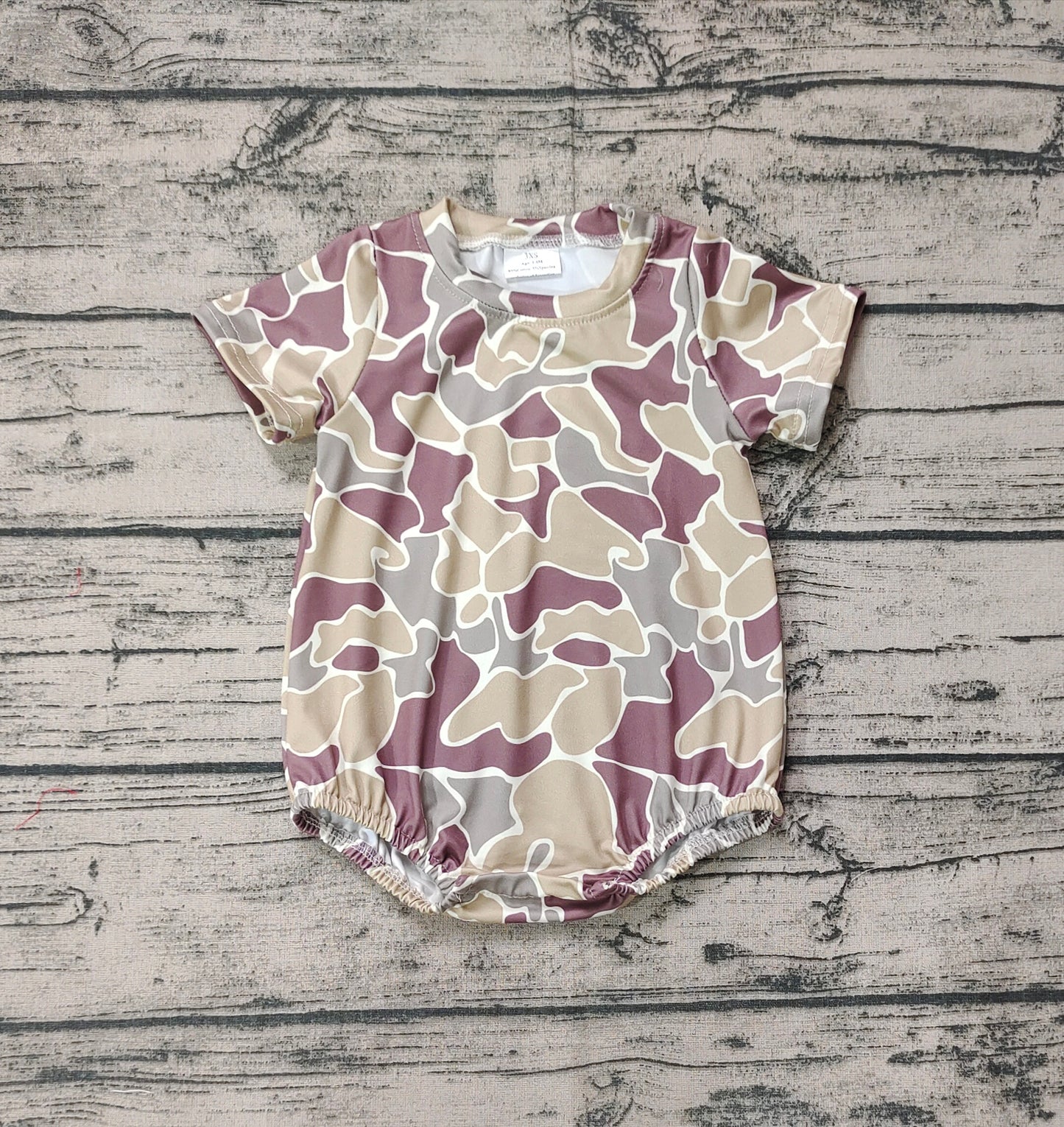 Baby Boys Green Camo Short Sleeve Rompers