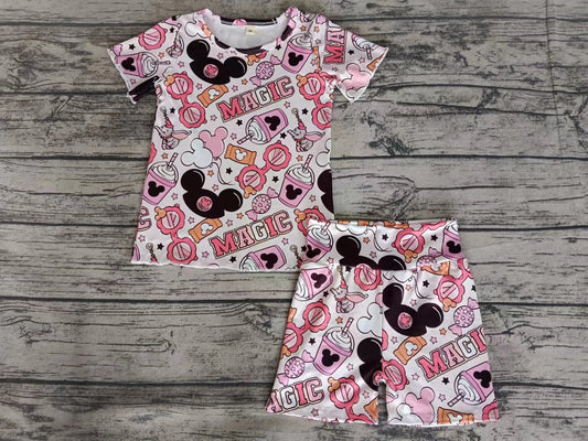 Baby Girls Magic Mouse Shirt Top Shorts Clothes Sets preorder (moq 5)