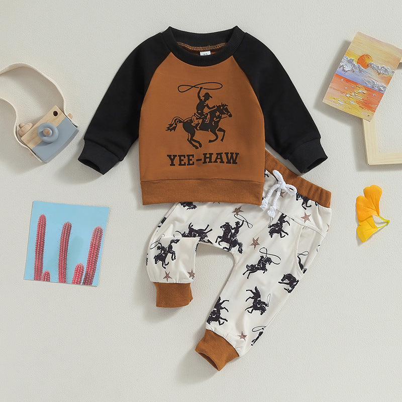 Baby Boys Rode Brown Top Pants Clothes Sets preorder(moq 5)