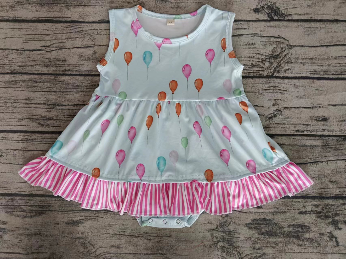 Baby Girls Balloons Sleeveless Ruffle Rompers preorder(moq 5)