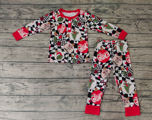 Baby Boys Christmas Red Ball Pants Pajamas Clothes Sets