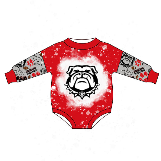 Baby Girls Red Dog Team Long Sleeve Rompers preorder(moq 5)