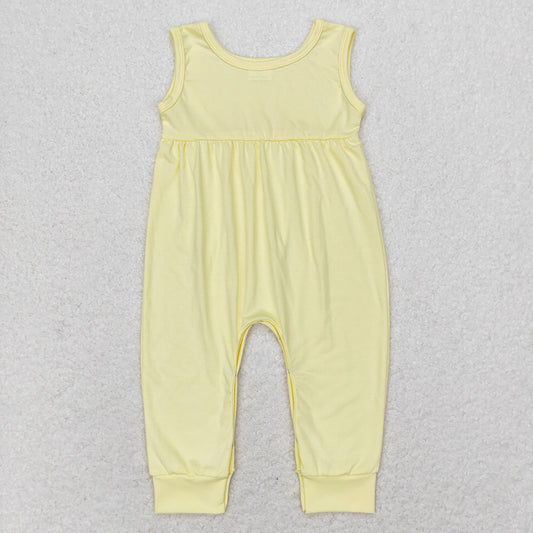 Baby Infant Girls Yellow Sleeveless Summer Rompers