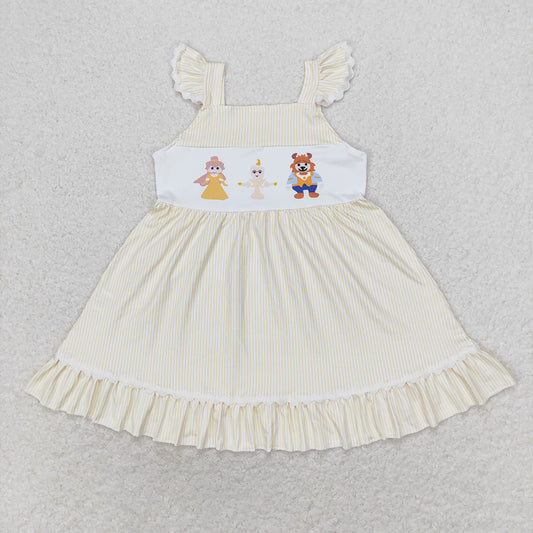 Baby Girls Flutter Sleeve Princess Beauty Knee Length Dresses