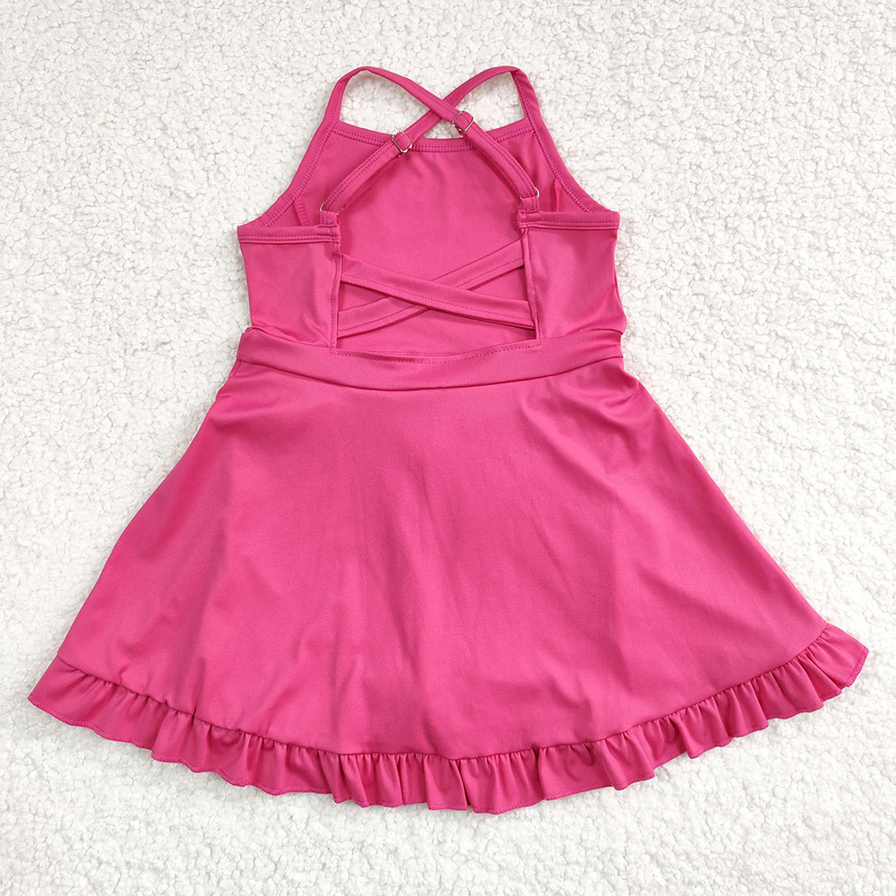 Baby Girls Hotpink Knit Knee Length Dresses