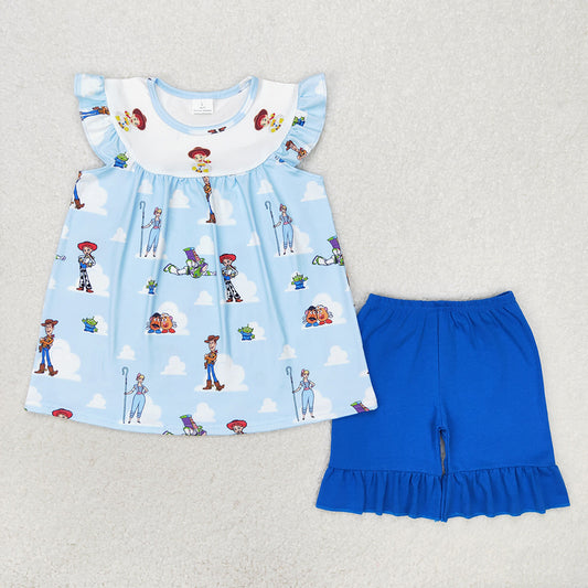 Baby Girls Toys Summer Tunic Ruffle Shorts Clothes Sets
