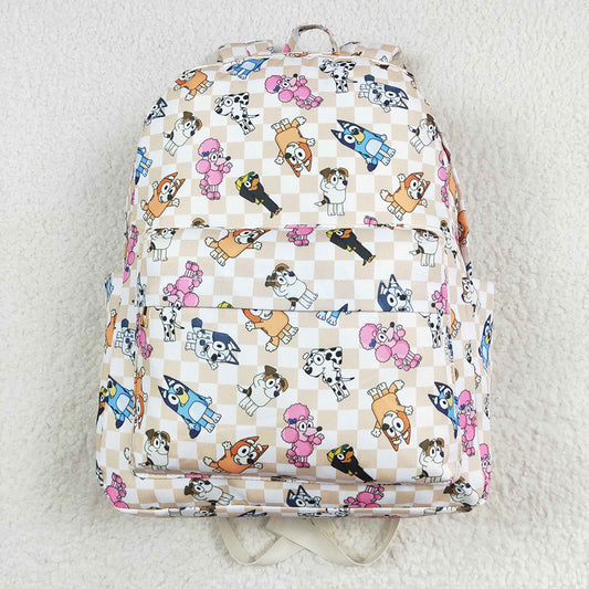 USA Shop Baby Girls Dogs Checkered Backpack Back Bags