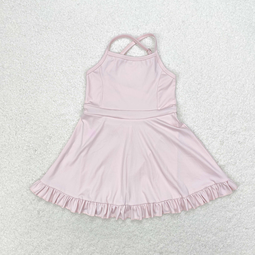 Baby Girls Pink Knit Knee Length Active Wear Dresses