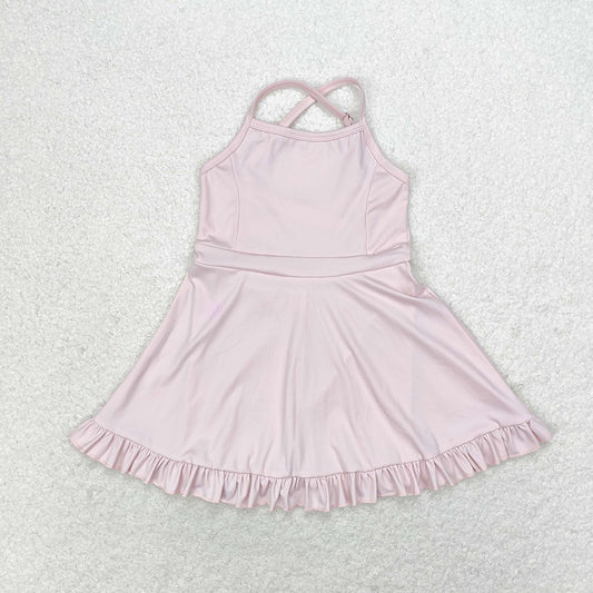 Baby Girls Pink Knit Knee Length Active Wear Dresses