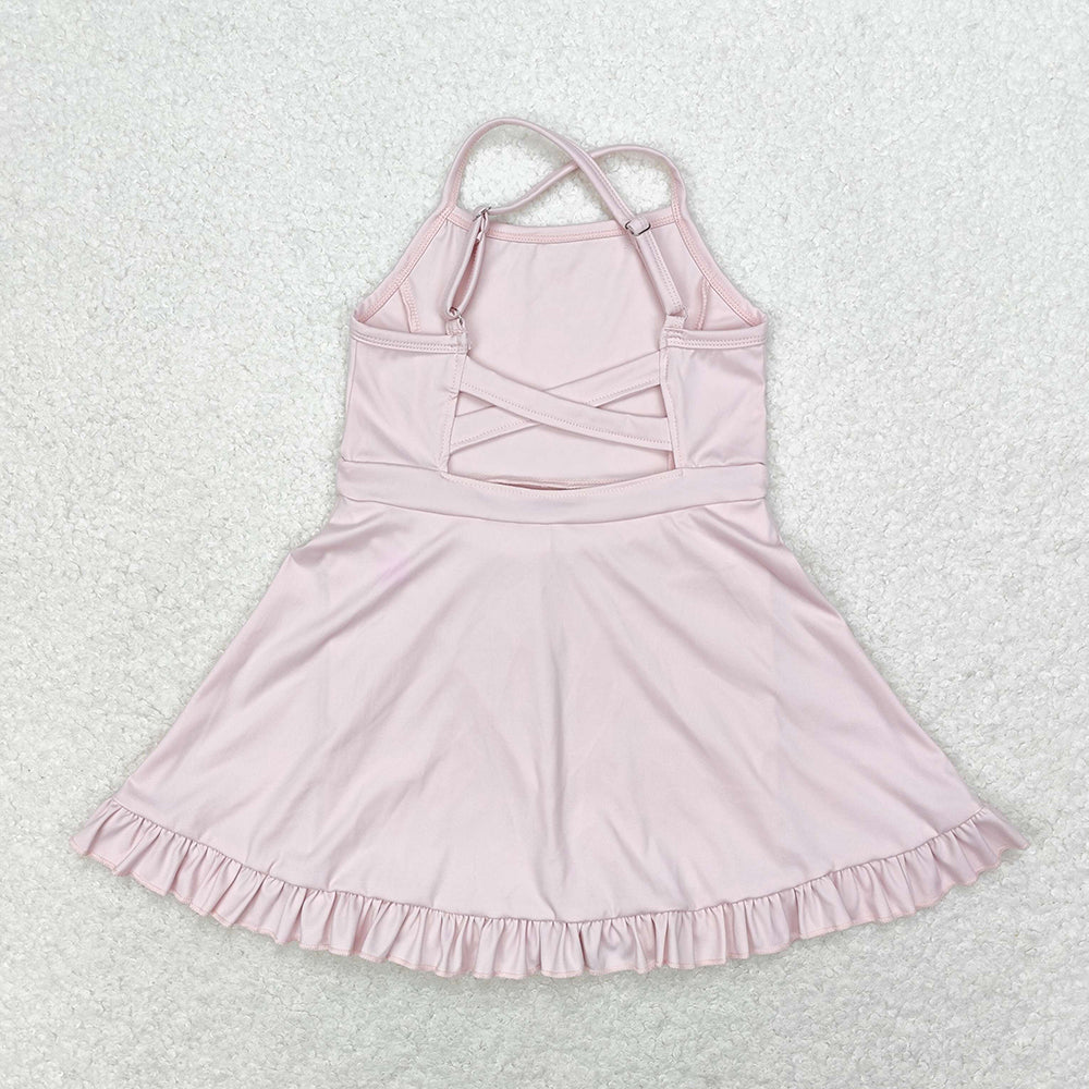 Baby Girls Pink Knit Knee Length Active Wear Dresses