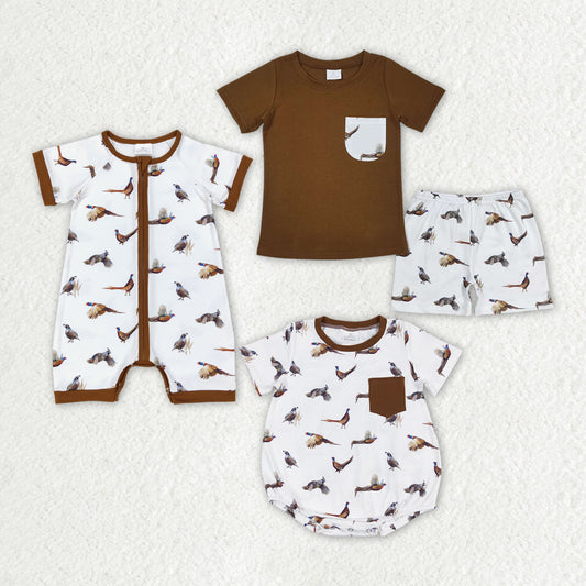 Baby Boys Sibling Brother Wild Chicken Rompers Shorts Clothes Sets