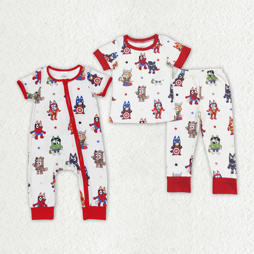 Baby Boys Dogs Hero Sibling Brother Rompers Clothes Sets