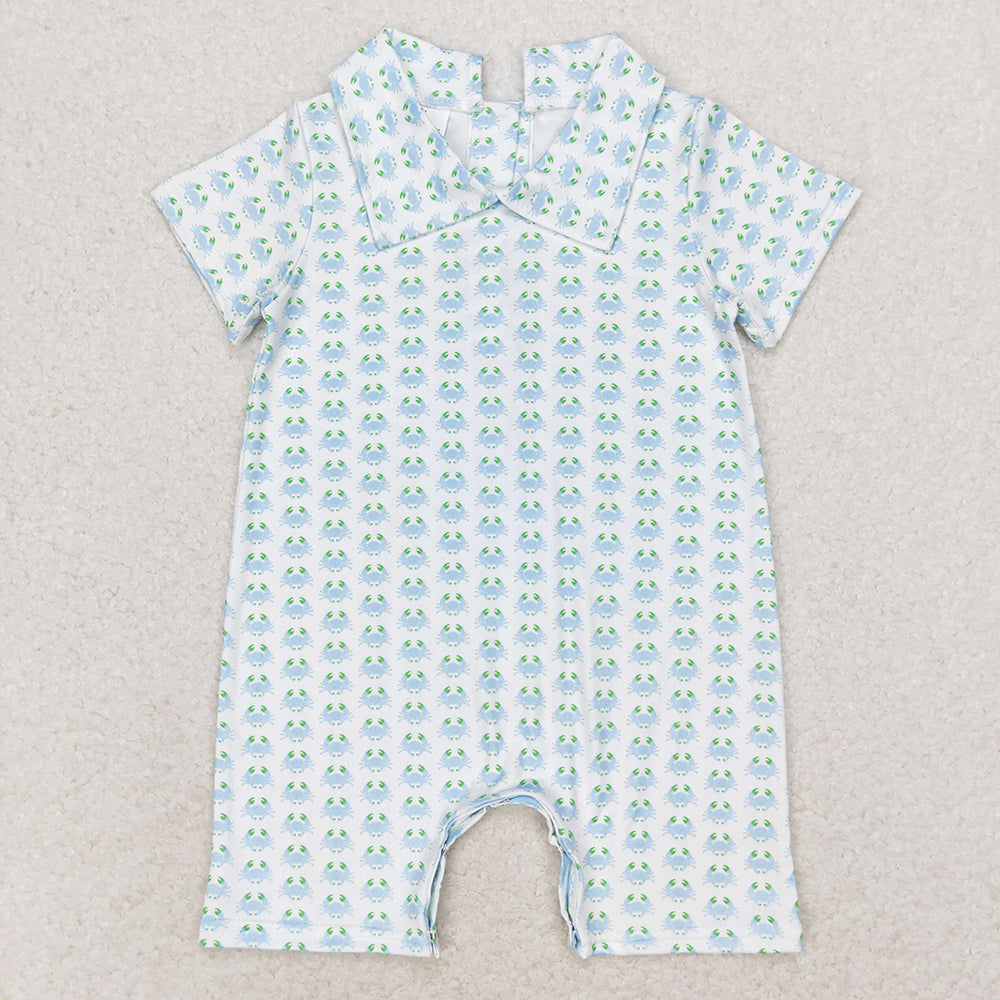 Baby Infant Boys Crabs Short Sleeve Rompers