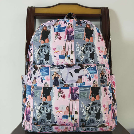 Baby Kids Girls Pink Singer Purple Backpack Back Bags