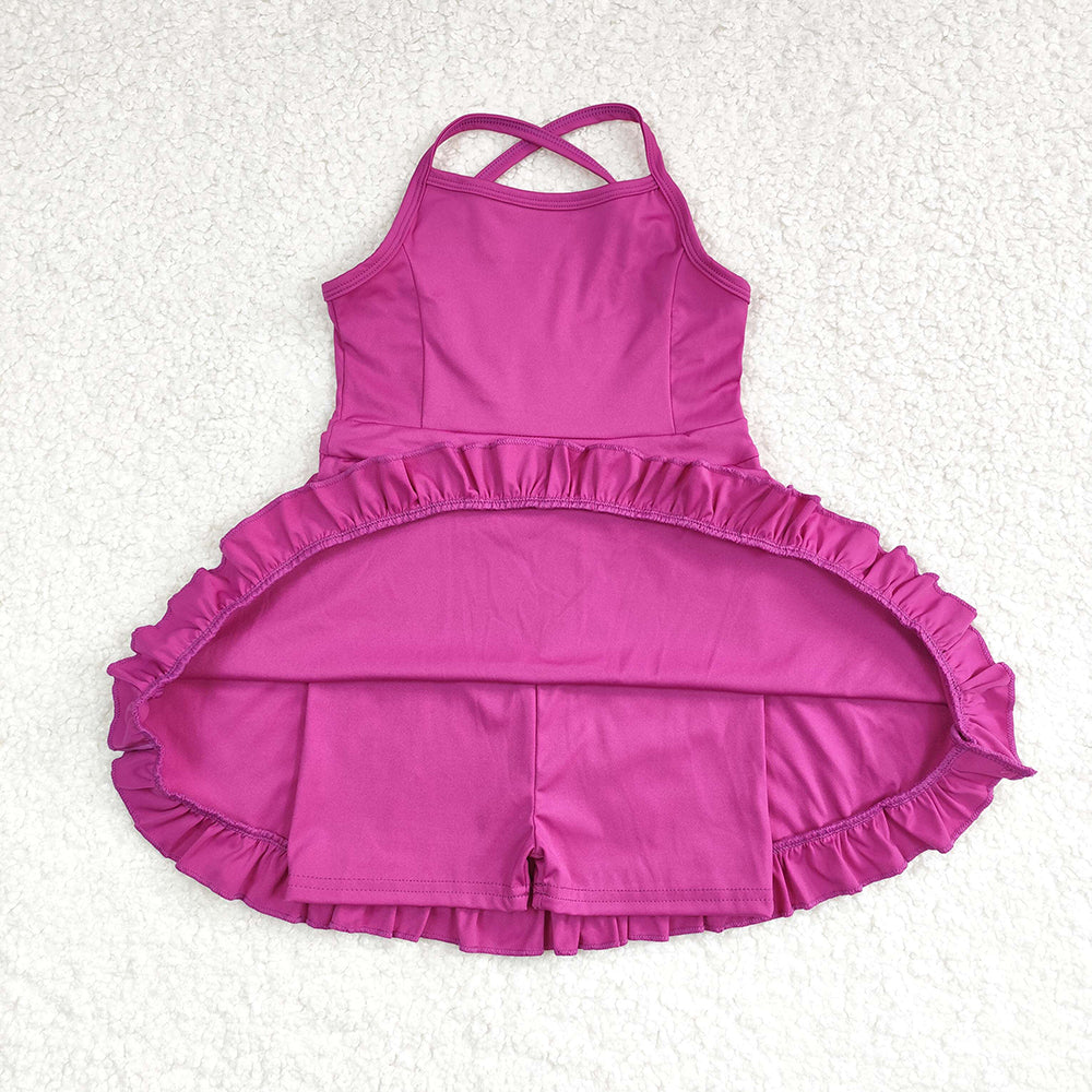 Baby Girls Wine Knit Knee Length Active Wear Athletic Dresses