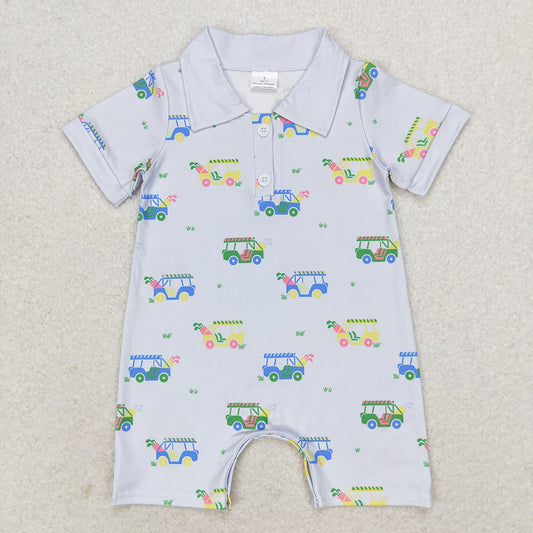 Baby Infant Boys Golf Blue Short Sleeve Summer Rompers