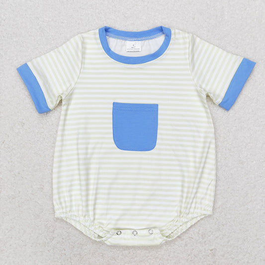 Baby Infant Boys Pocket Short Sleeve Rompers