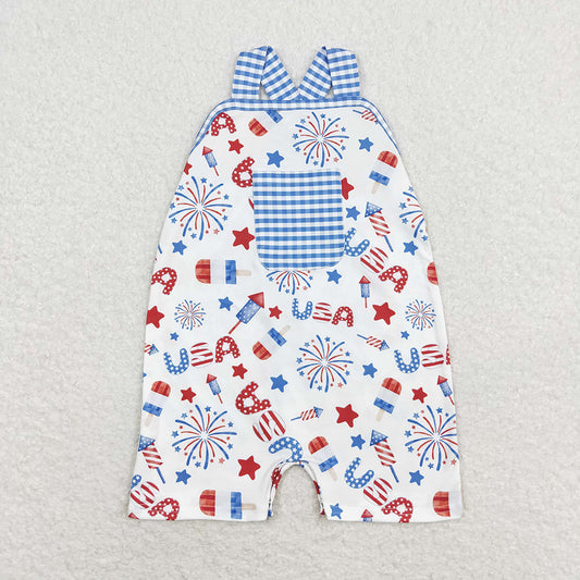 Baby Infant Boys Pocket 4th Of July USA Rompers