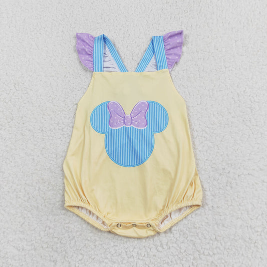 Baby Girls Mouse Head Summer Ruffle Rompers