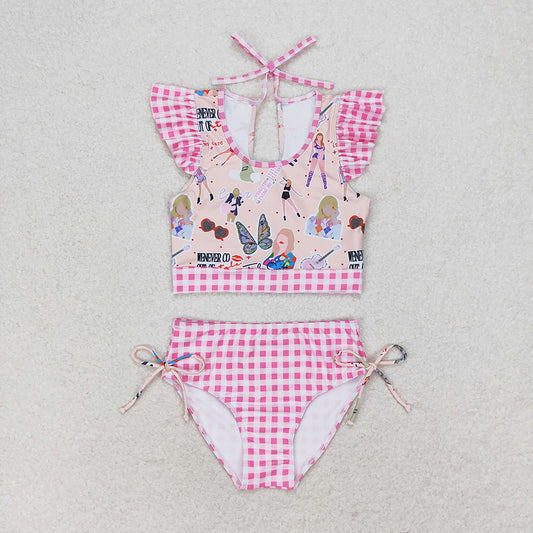 Baby Girls Summer Singer Pink Top Bummie 2pcs Swimsuits