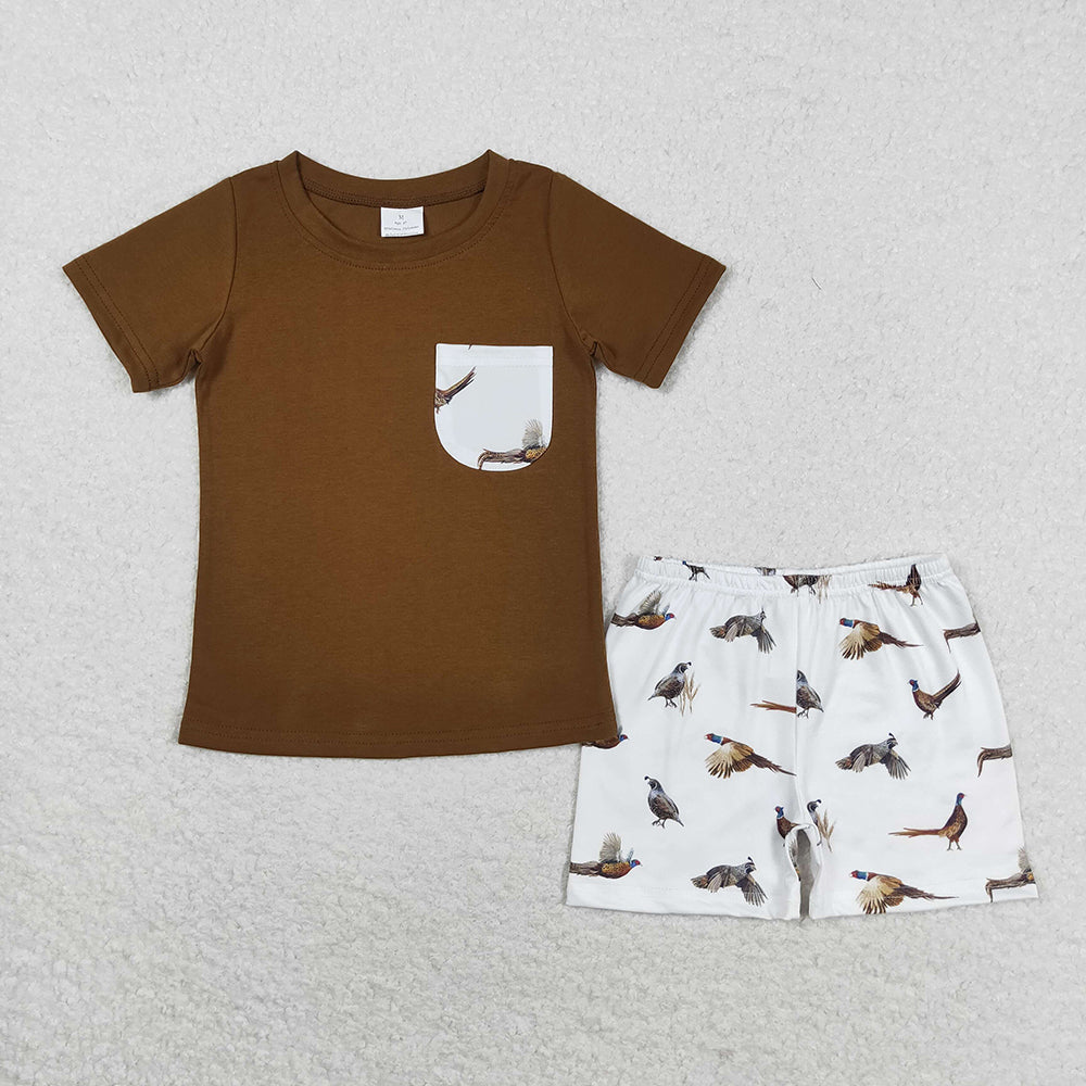 Baby Boys Sibling Brother Wild Chicken Rompers Shorts Clothes Sets