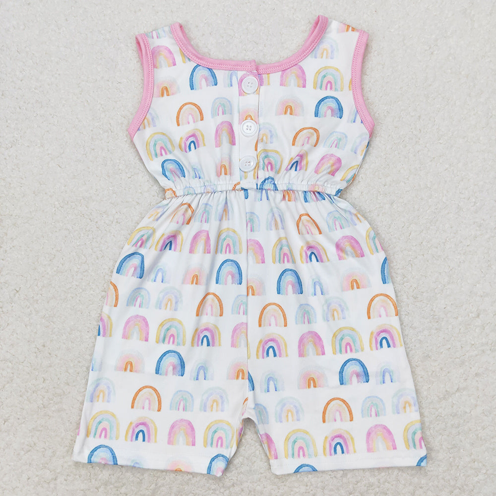 Baby Girls Colorful Rainbow Pockets Jumpsuits