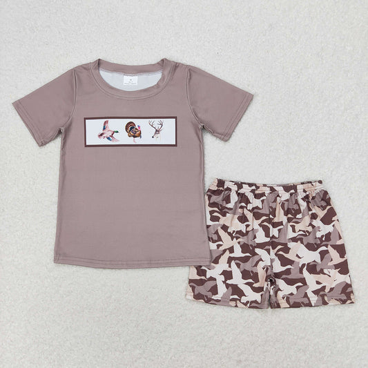 Baby Boys Camo Duck Turkey Deer Shirt Shorts Clothes Sets