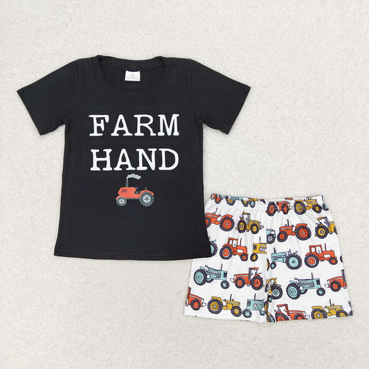 Baby Boys Farm Hand Short Sleeve Shirt Tractors Shorts Clothes Sets