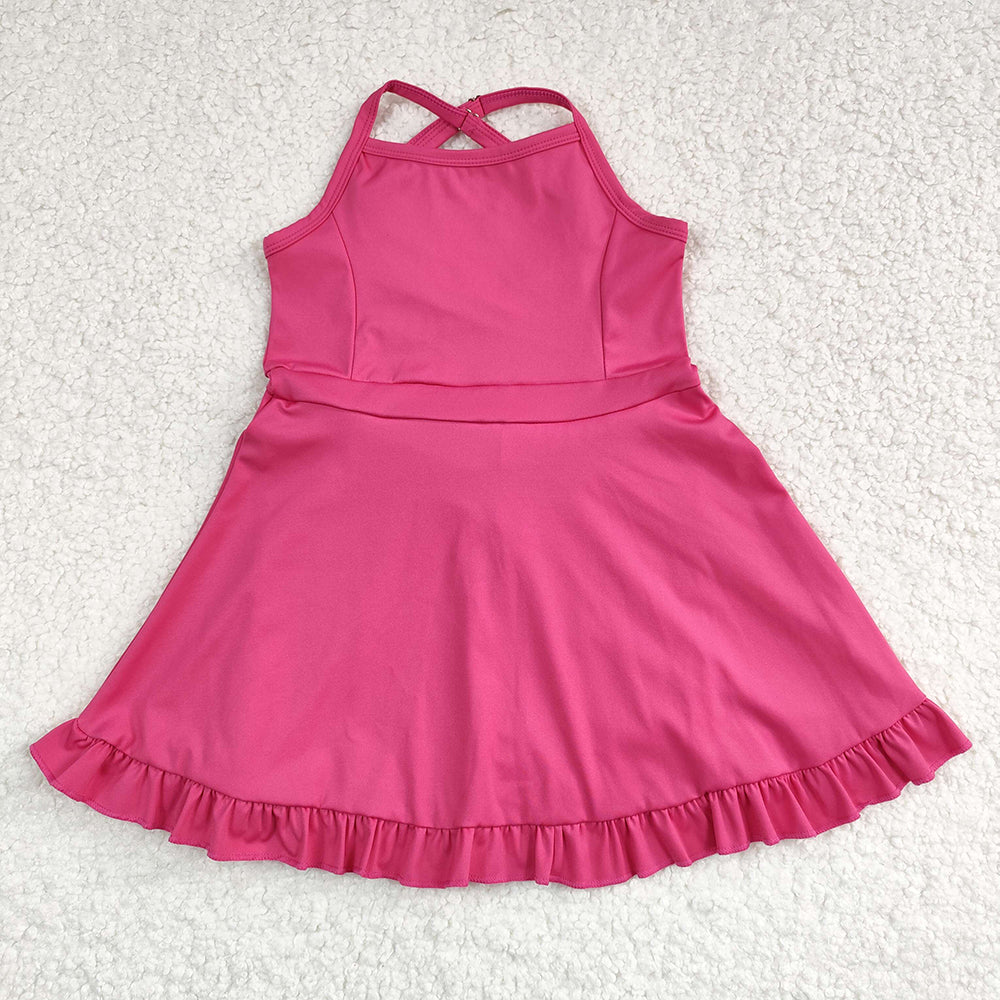 Baby Girls Hotpink Knit Knee Length Dresses