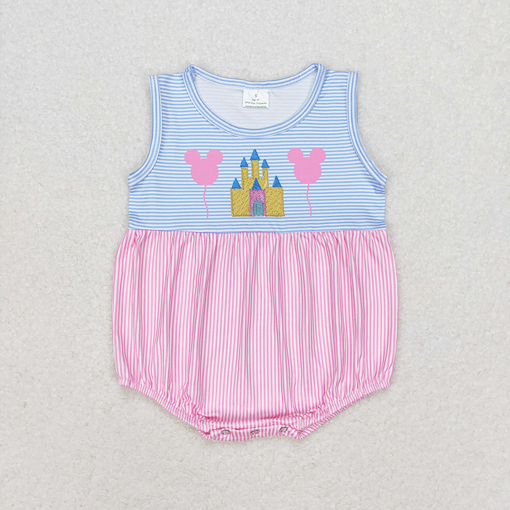 Baby Infant Girls Sleeveless Castle Rompers