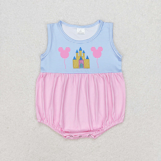 Baby Infant Girls Sleeveless Castle Rompers